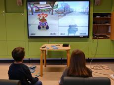 Ook tijdens de herfstvakantie konden de kinderen zich komen amuseren in de bib met de game activiteit. 